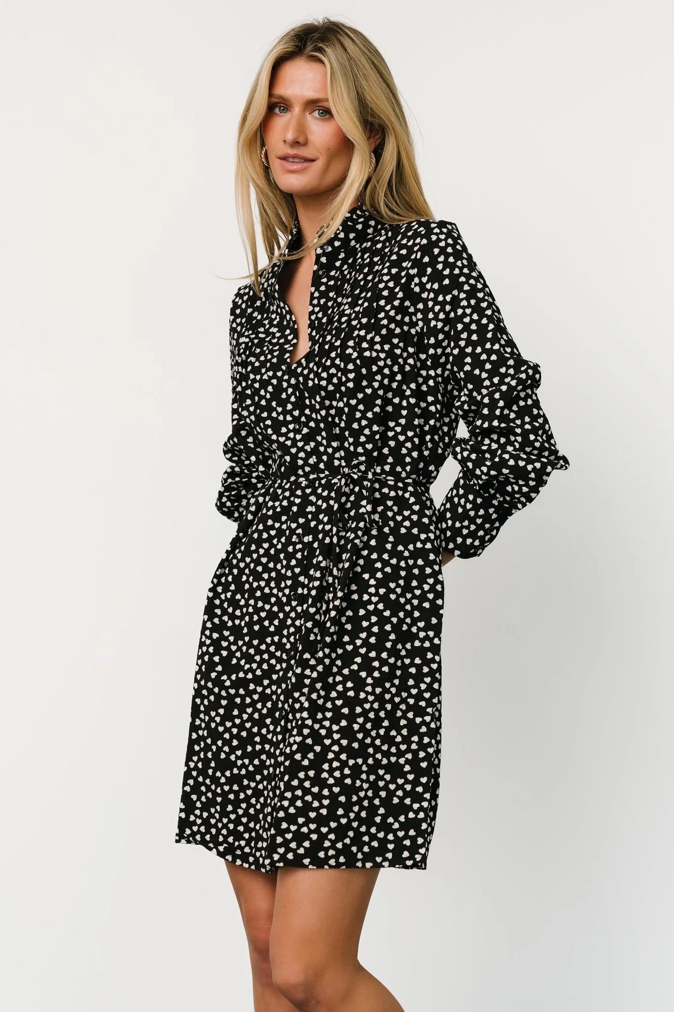 Trinity Short Dress | Black Print