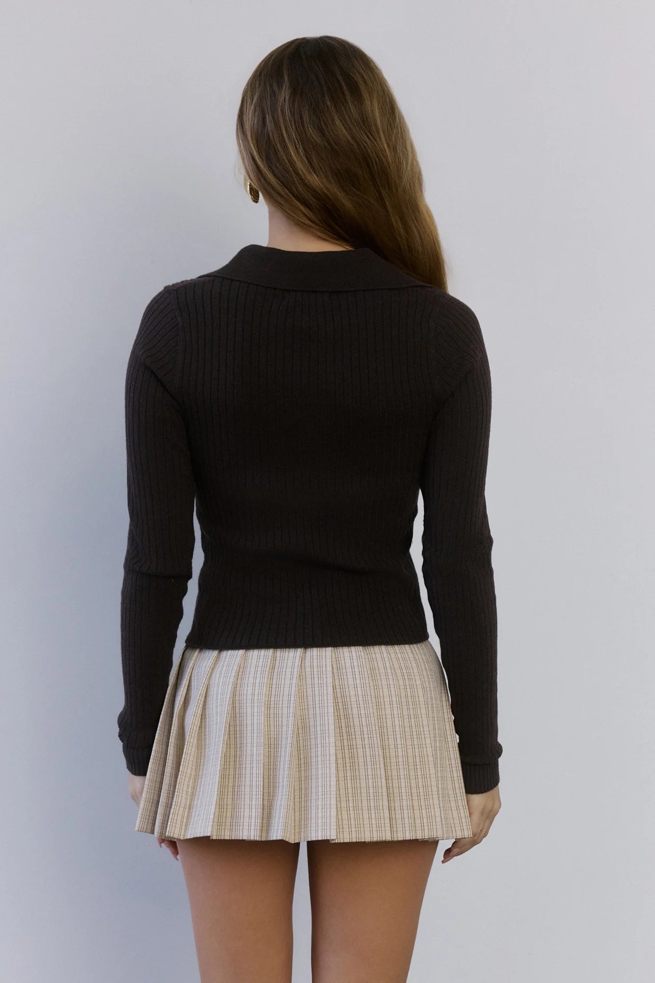 Warm Layers Ribbed Long Sleeve Top Brown