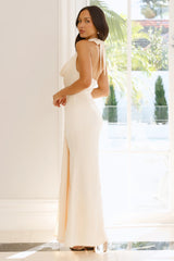 Afterglow Hours Halter Maxi Dress Yellow