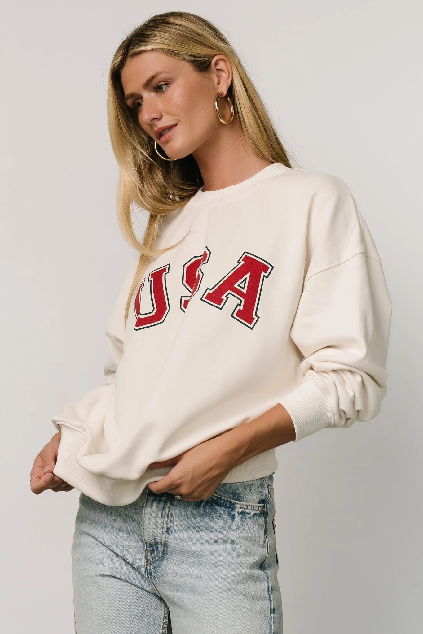 USA Oversized Sweatshirt | Ivory