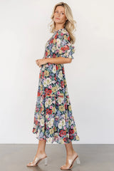 Rosalina Smocked Dress | Black Multi Floral