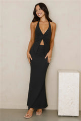 Coral Cove Maxi Skirt Black