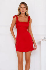 Too Much Fun Satin Mini Dress Red