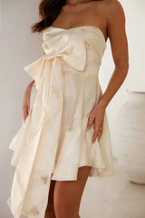 Party Season Strapless Mini Dress Cream