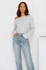 Winter Date Knitted Top Grey