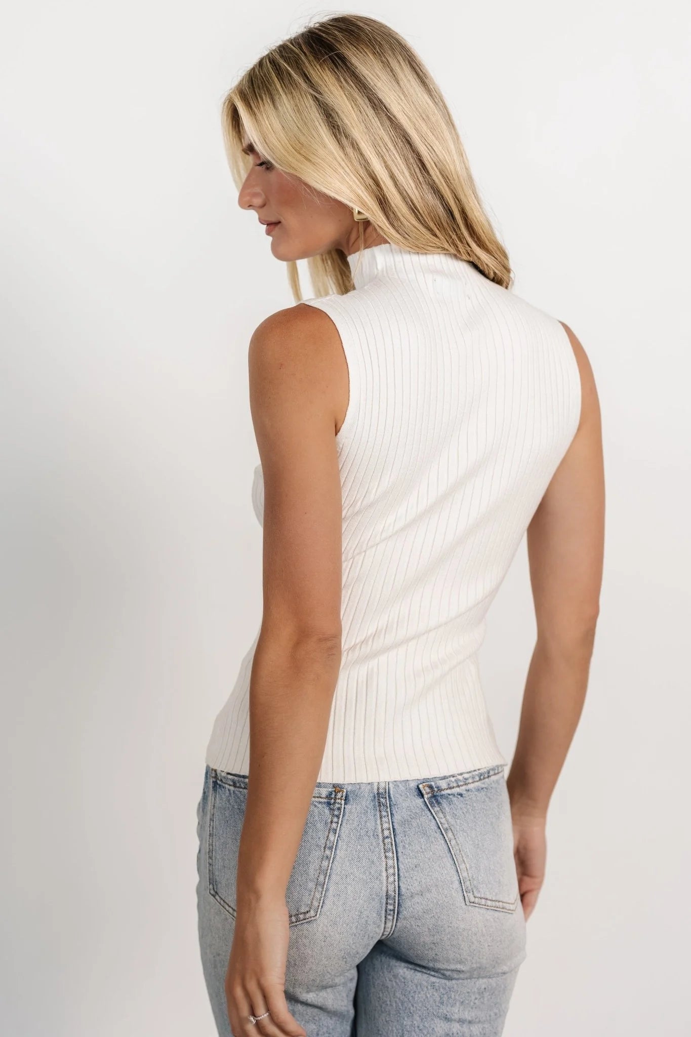 Lia Ribbed Tank Top | Off White