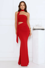 Aurora Darling Strapless Maxi Dress Red