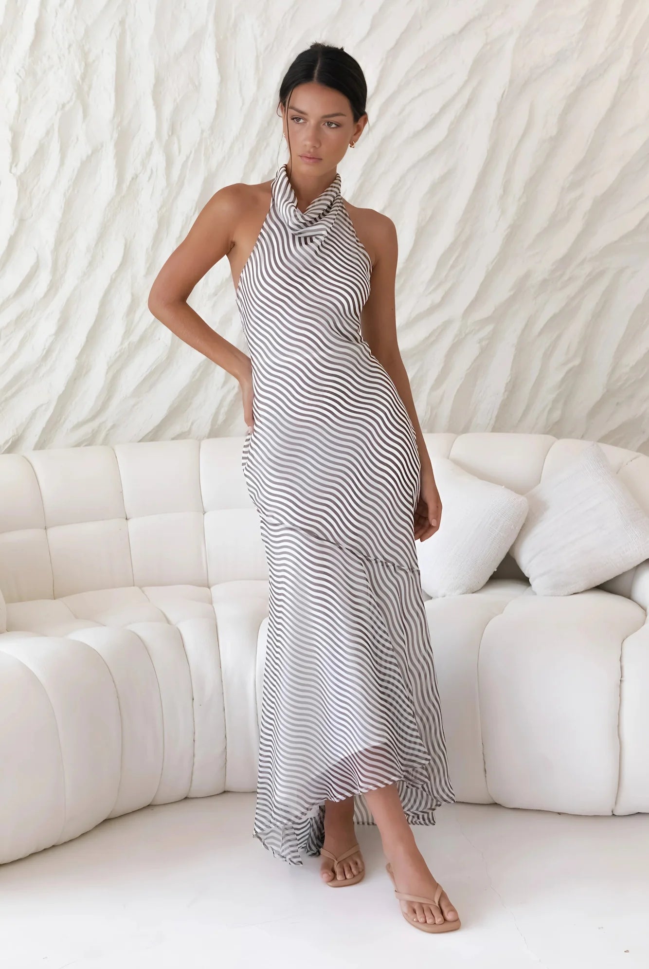 From The Editor Halter Maxi Dress Brown