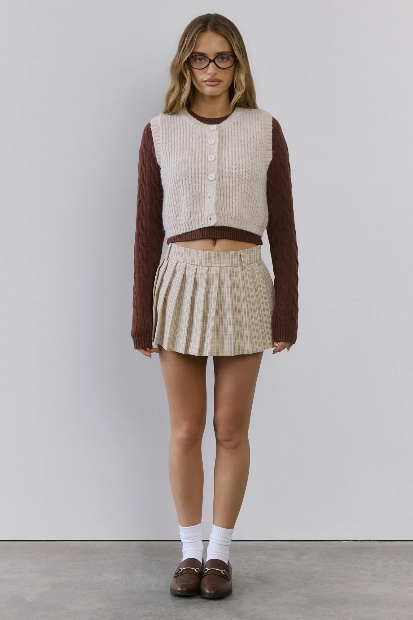 Cosy Cabin Knit Vest Ivory