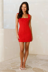 Caviar Rose Mini Dress Red