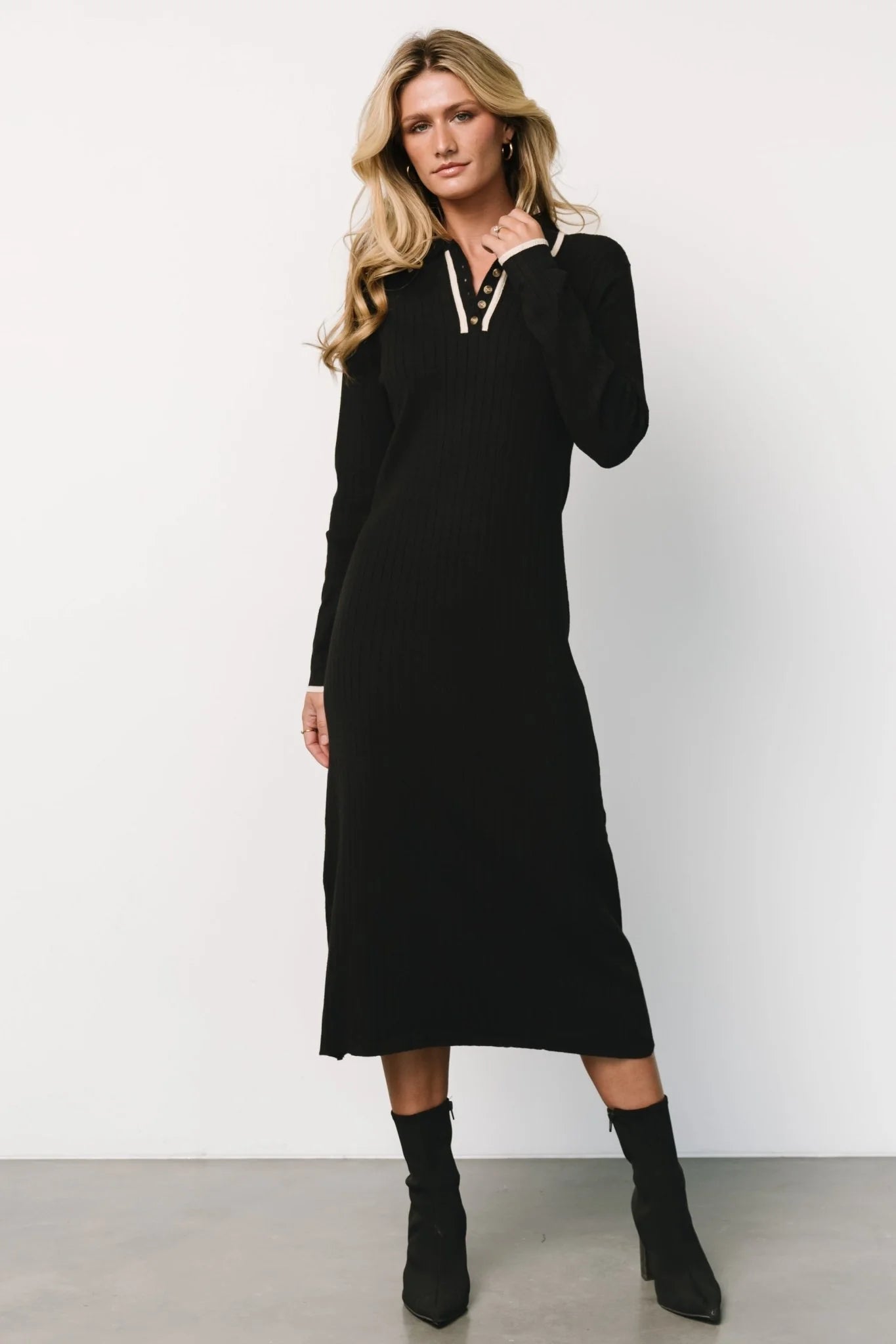 Shantel Polo Dress | Black + Cream