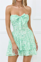 Empowered Vibe Strapless Mini Dress Green