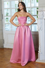 Elegance In Motion Strapless Maxi Dress Rose