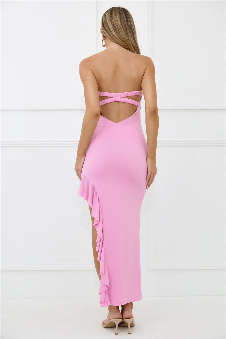 Fashion Force Strapless Maxi Dress Pink
