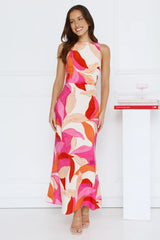 Technicolor Love Maxi Dress Pink
