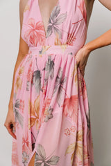 Suvi Open Back Maxi Dress | Pink Print