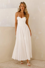 Do Not Disturb Strapless Maxi Dress White