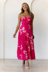Bloom Vista Strapless Maxi Dress Pink