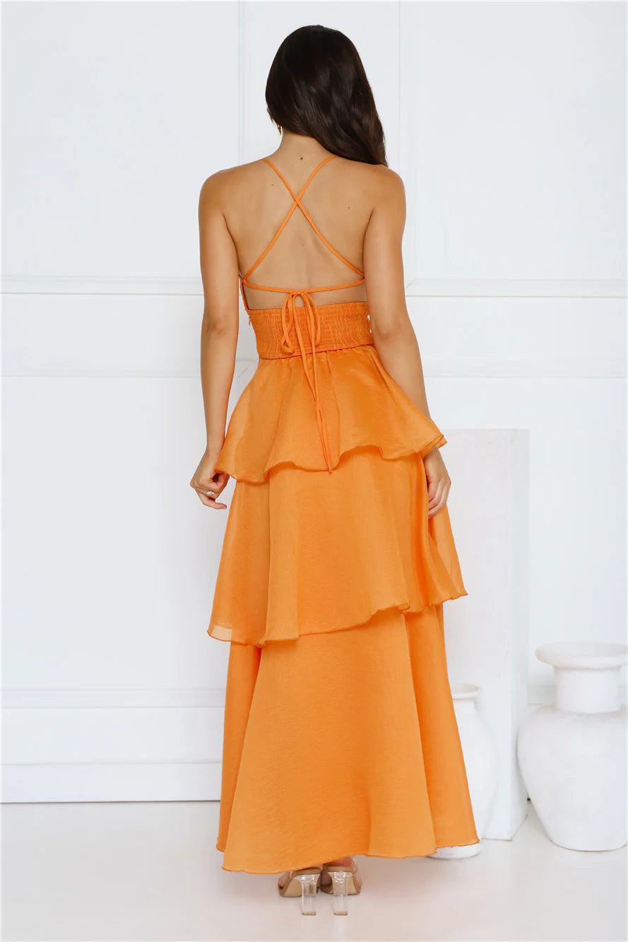 Sunset Waltz Maxi Dress Orange