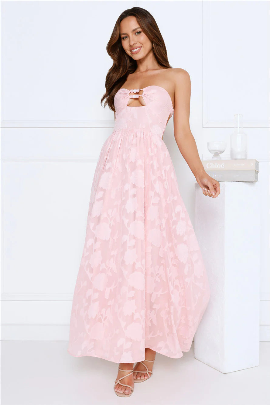 Diva Hour Strapless Maxi Dress Pink