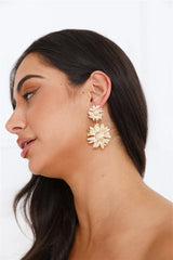 18k Gold Plated Sunflower Haven Earrings Gold