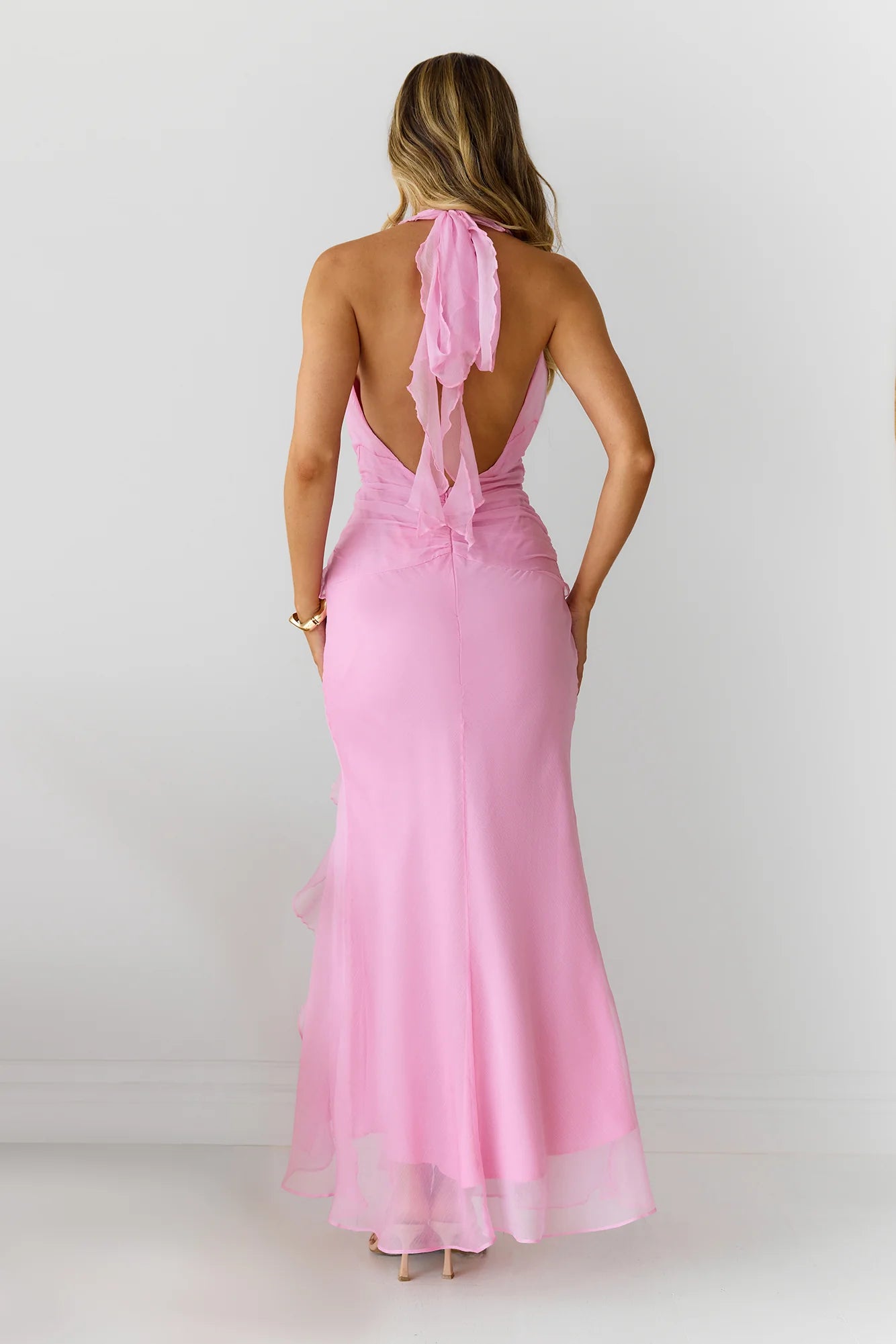 Follow The Stars Halter Maxi Dress Pink