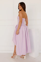 Wedded Romance Strapless Bubble Midi dress Lilac