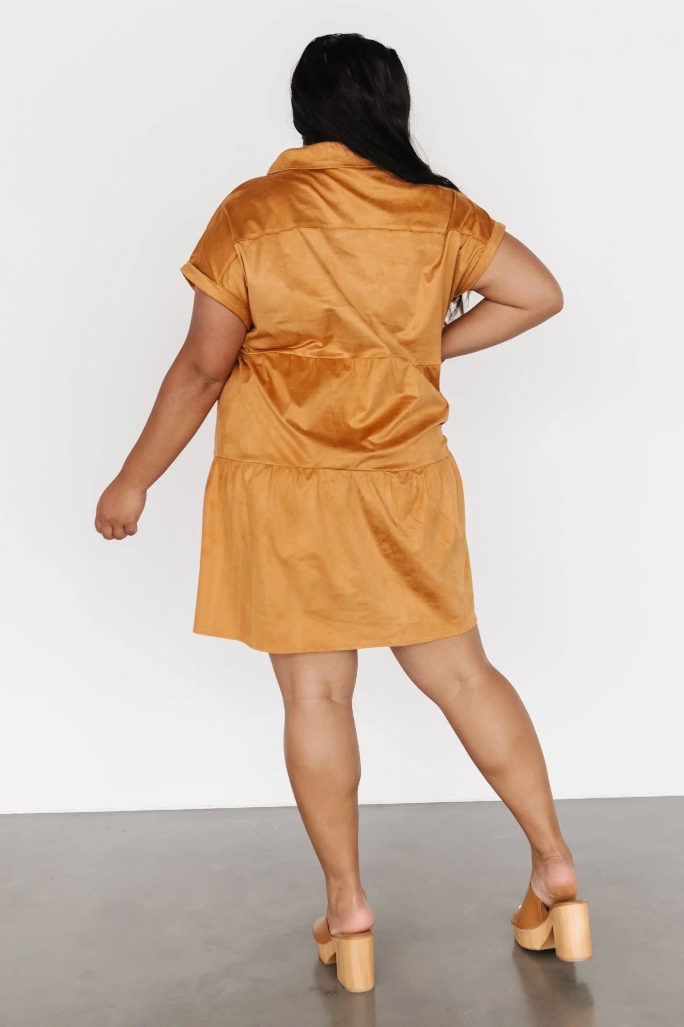 Shayla Button Down Short Dress | Camel