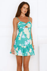 Flirty Sparks Mini Dress Green
