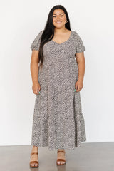 Gables Puff Sleeve Maxi Dress | Black Multi