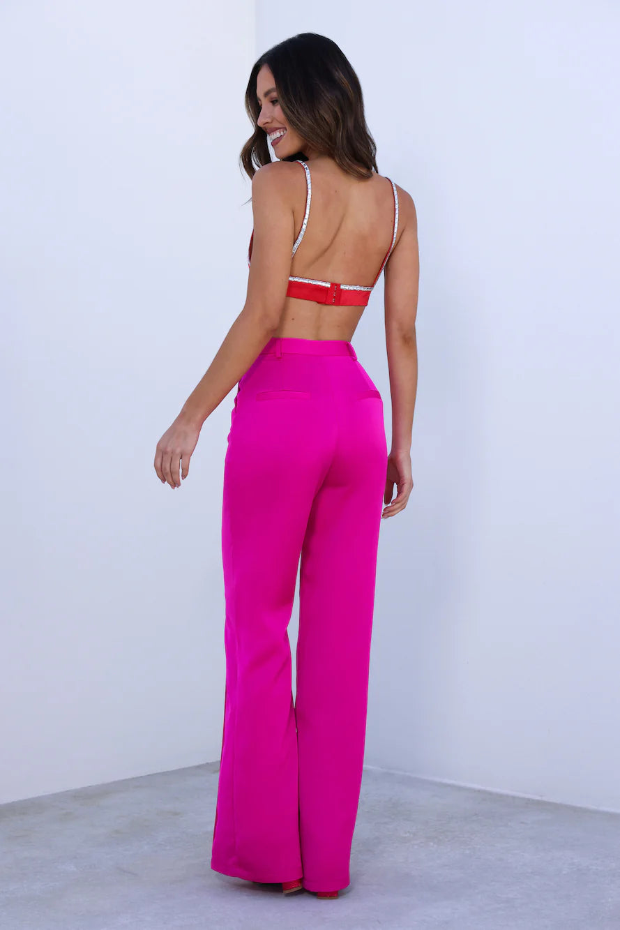 Desire Luxury Crop Top Red