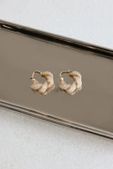 18k Gold Plated Sparkle Twist Hoop Earrings Gold