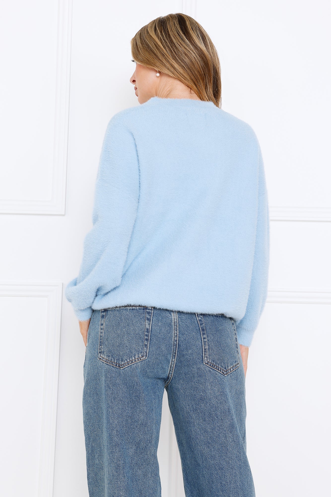 Winter Escape Knit Sweater Blue