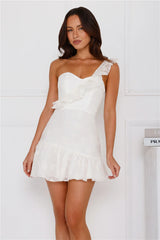 Aesthetic Evenings One Shoulder Mini Dress White