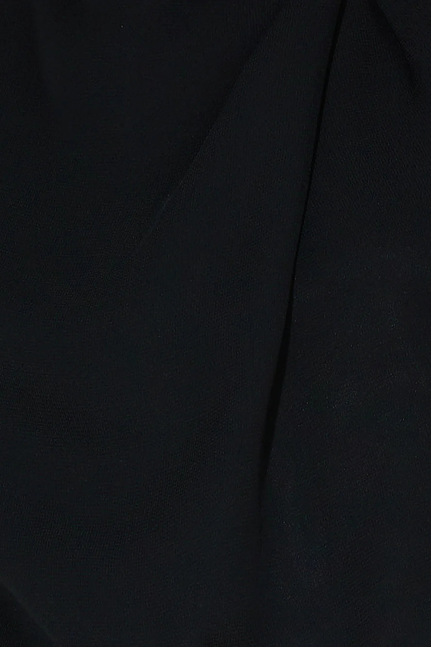 Deborah Satin Crop Top Black