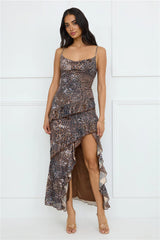 Feline Maxi Dress Leopard