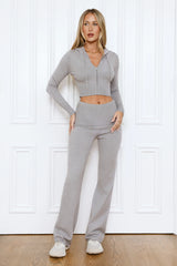 BASE Off Duty Model Straight Knit Pants Grey