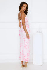 Frosted Glam Mesh Maxi Dress Pink