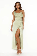 The One I Want Satin Maxi Dress Lime