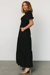 Amaya Smocked Dress | Black
