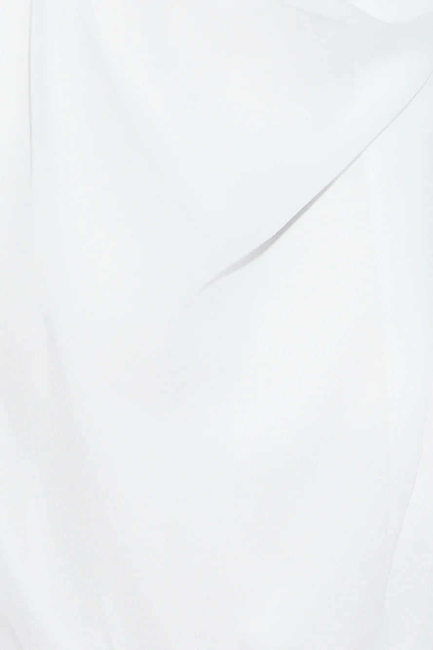 Deborah Chiffon Crop Top White