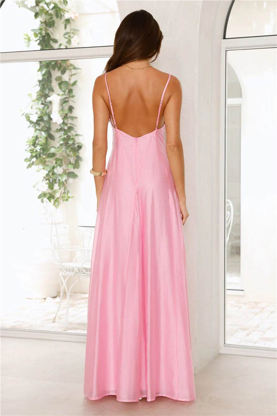 Dancing With Beauty Maxi Dress Pink