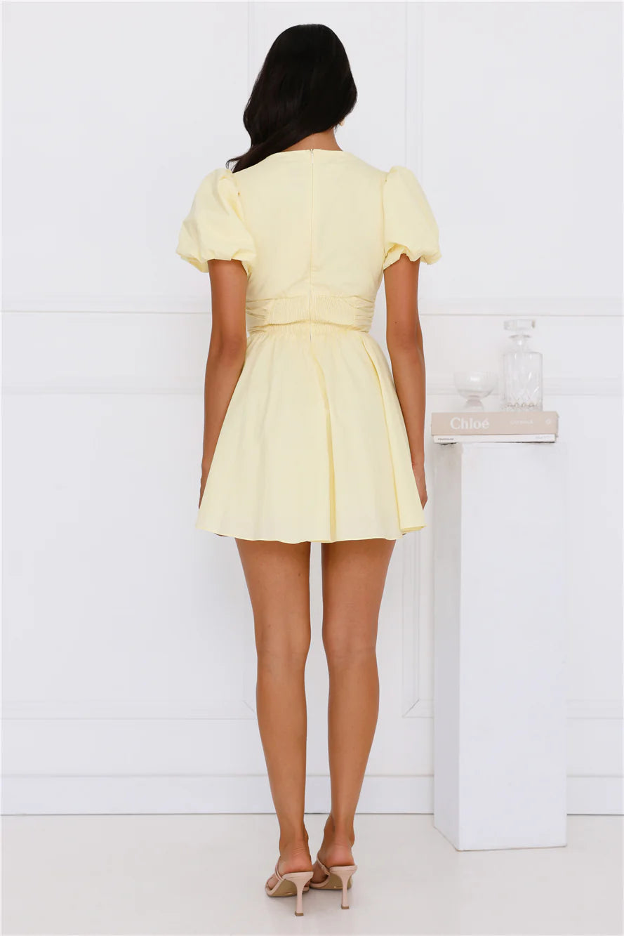 Endless Blue Skies Mini Dress Yellow