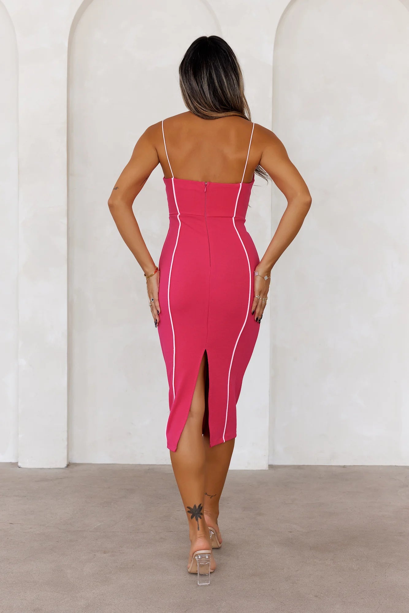 Girlboss Bodycon Midi Dress Pink