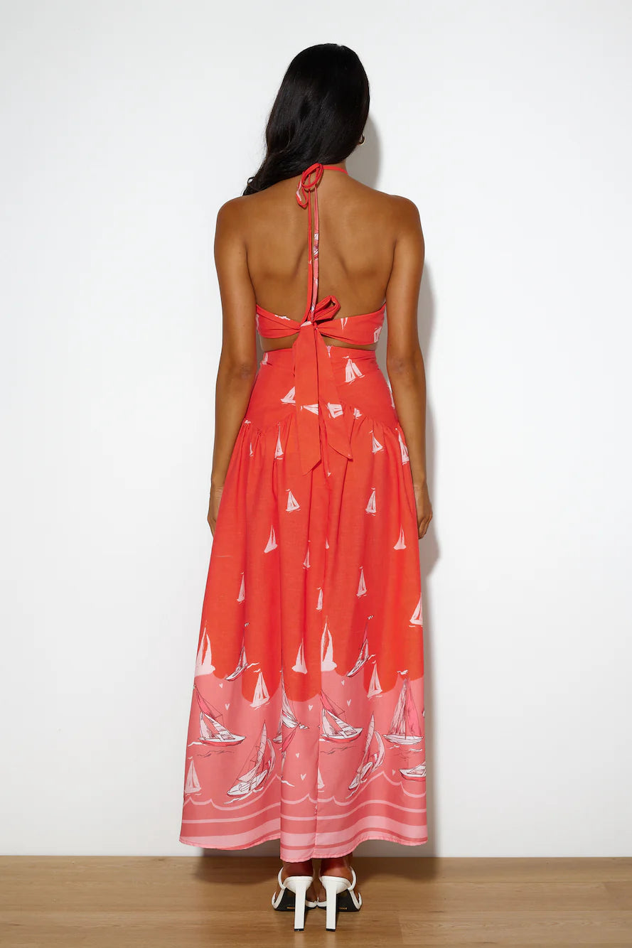 Boldest Move Maxi Skirt Red