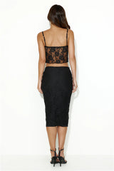 Flirt Lace Midi Skirt Black