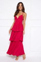 Fashionably Ever After Maxi Dress Burgundy