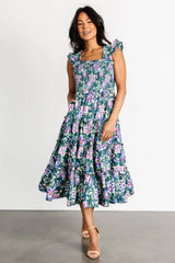 Tatum Smocked Tiered Dress | Green Multi