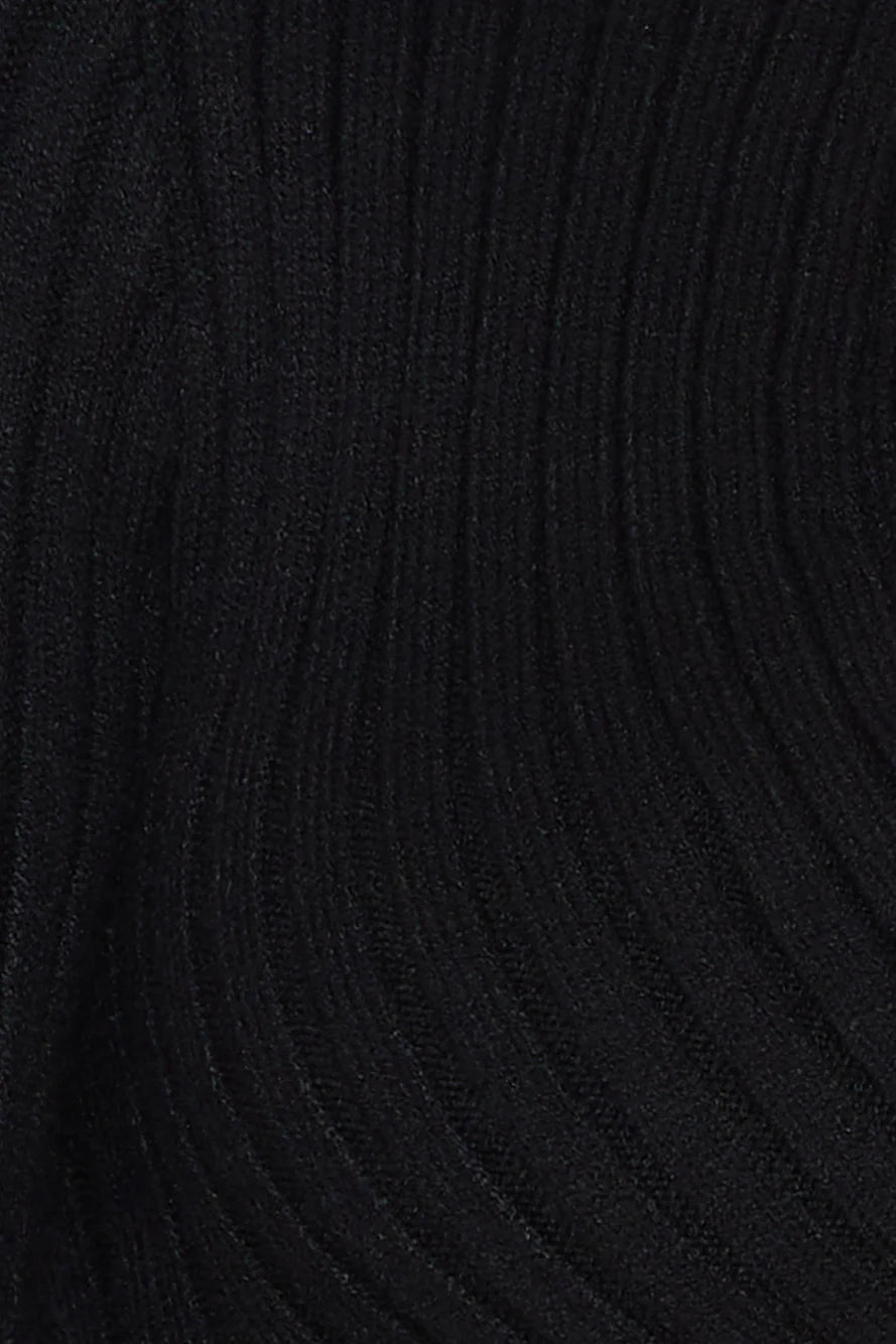Girls' Time Ribbed Top Black