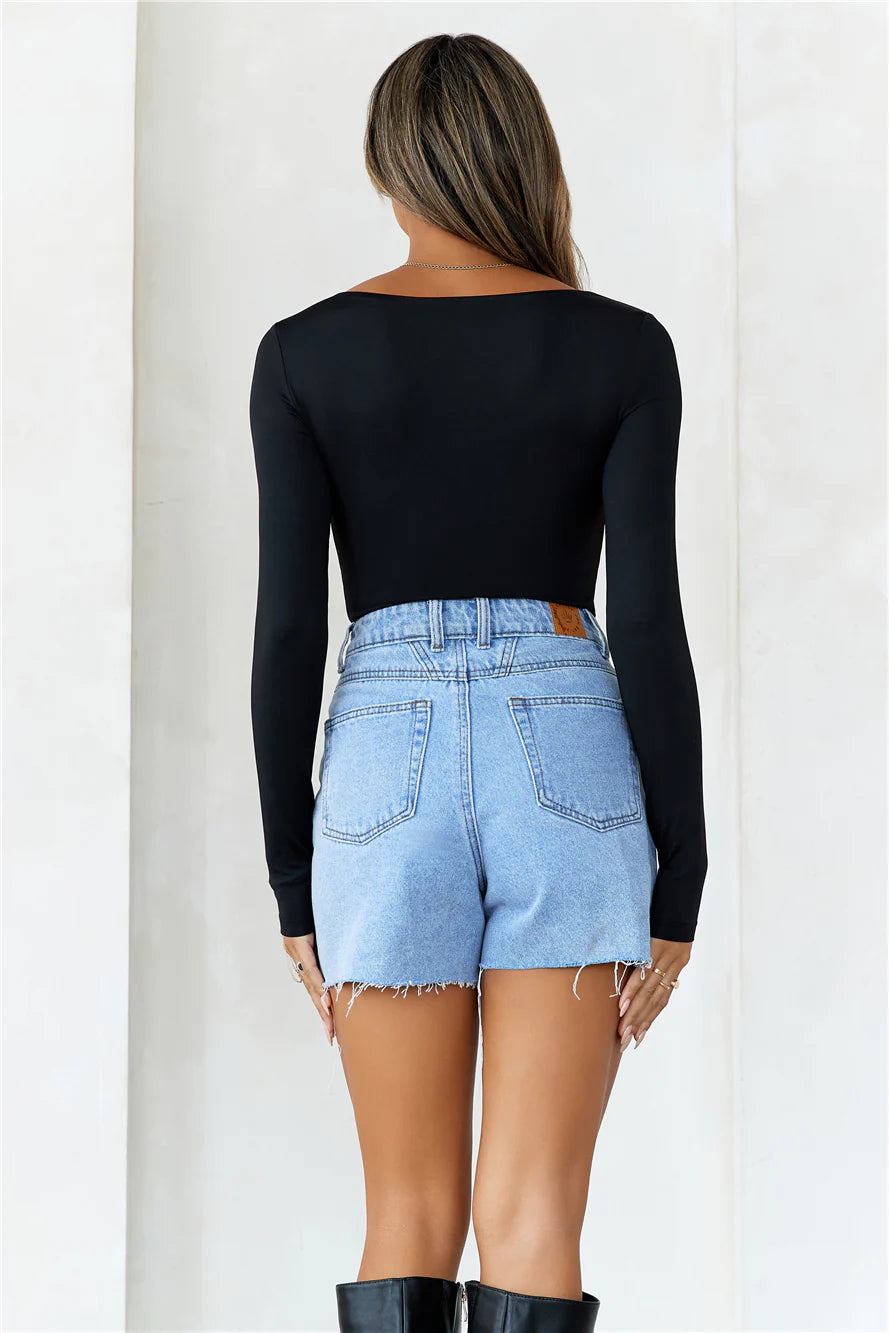 BASE  Second Skin Long Sleeve Bodysuit Black
